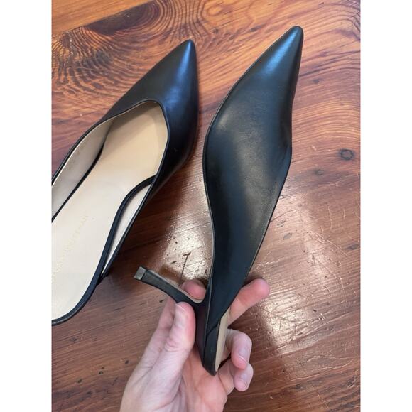STUART WEITZMAN LEATHER LULA POINTED TOE PUMP IN BLACK 10 B MULE - Picture 10 of 16